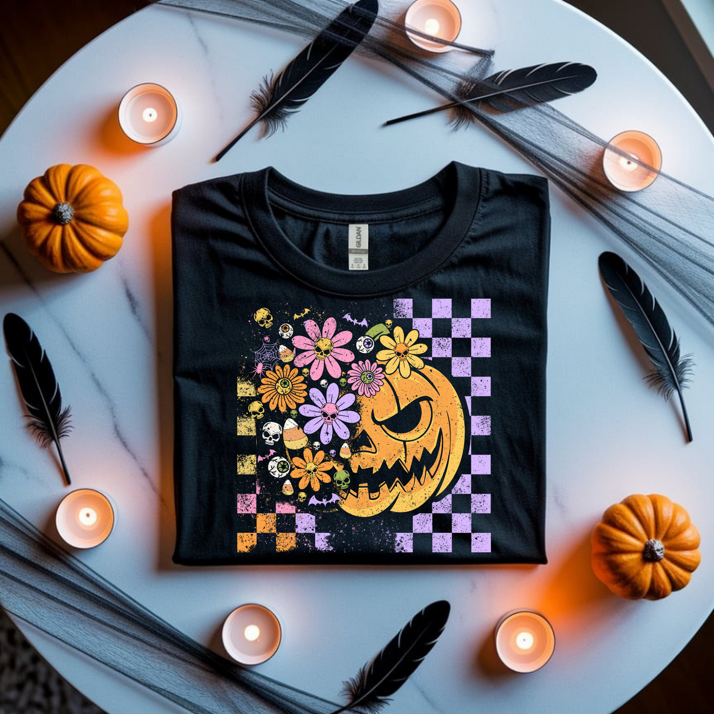 Floral Jack-O’-Lantern – Halloween Graphic Tee