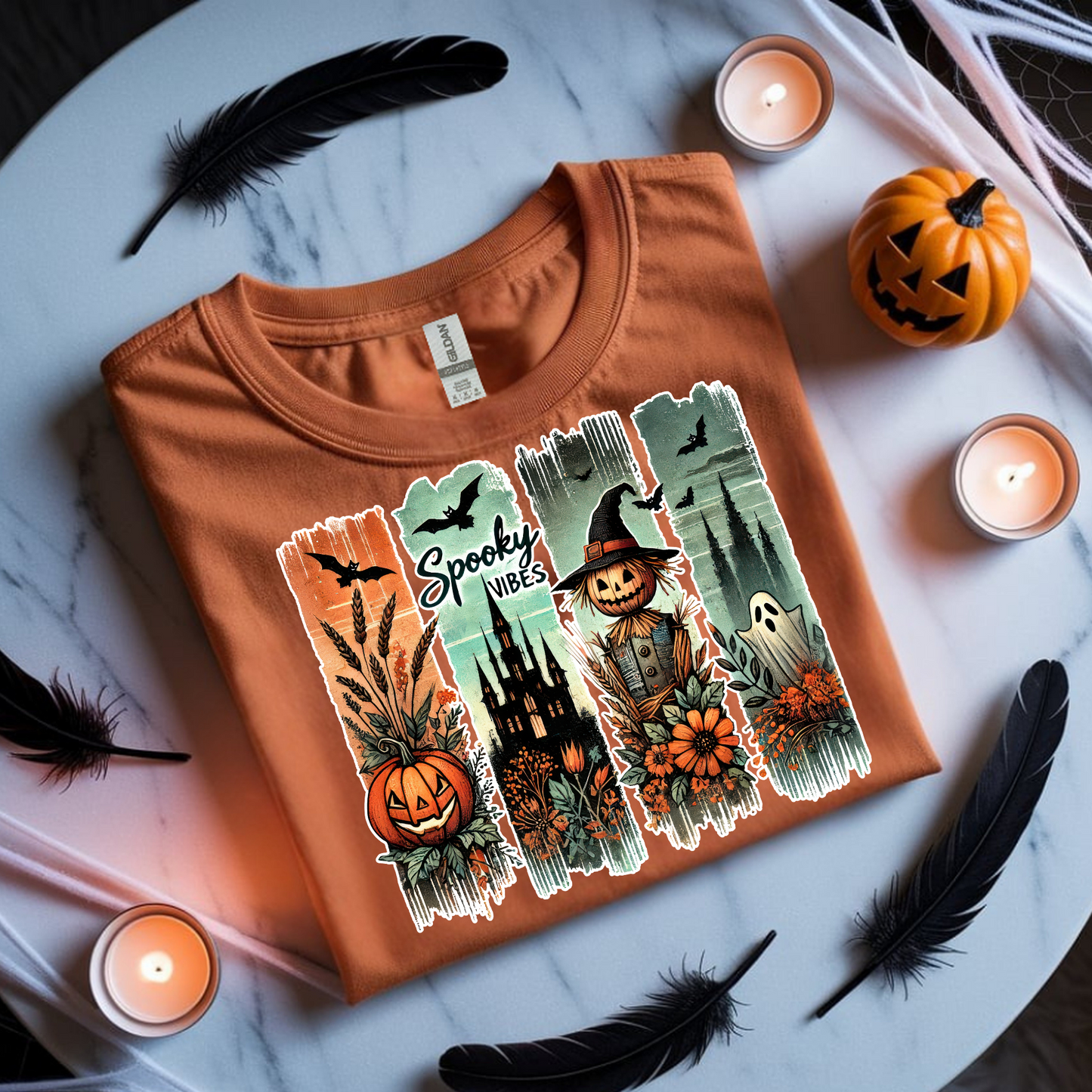 Spooky Vibes – Halloween Scene Tee