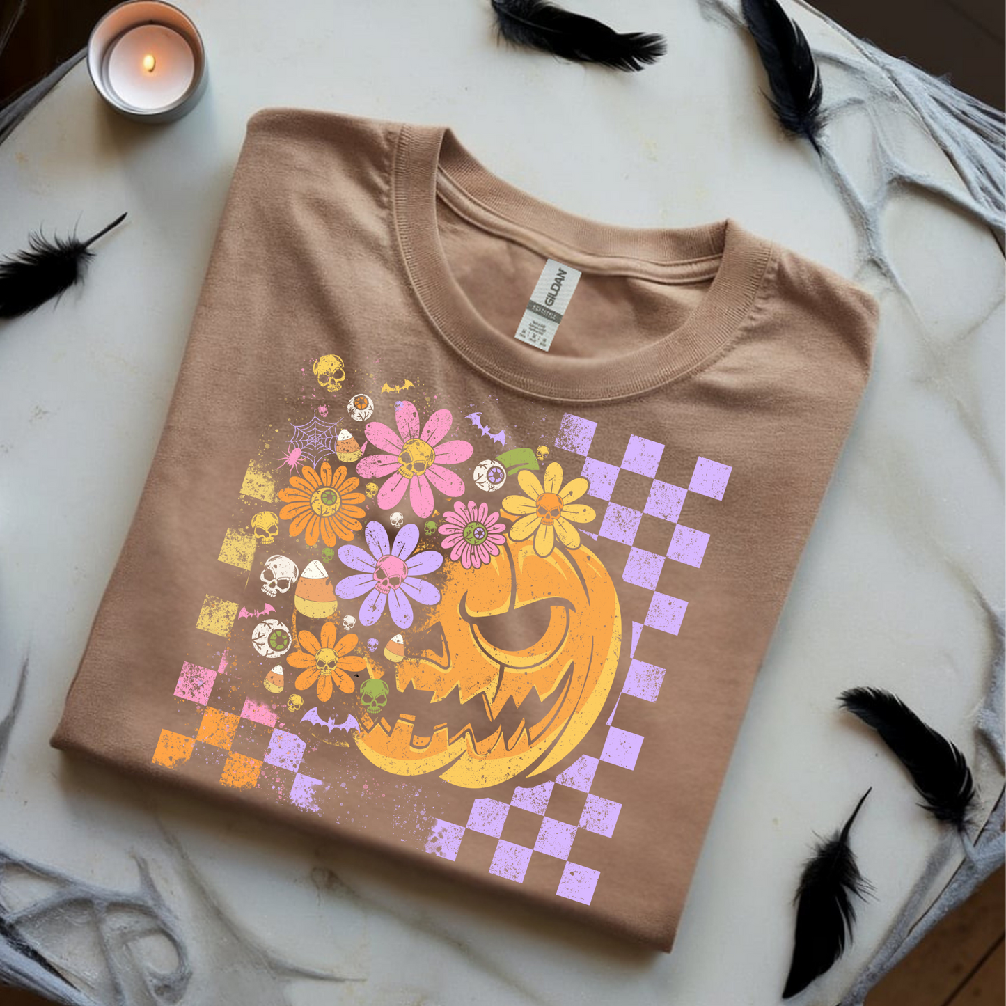 Floral Jack-O’-Lantern – Halloween Graphic Tee