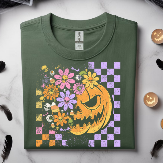 Floral Jack-O’-Lantern – Halloween Graphic Tee
