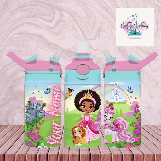Personalized 12oz Princess Stainless Steel Tumbler for Girls Multiple Royal Designs Available