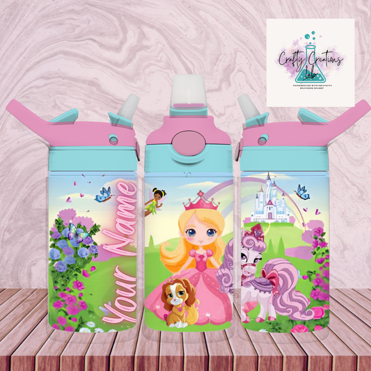 Personalized 12oz Princess Stainless Steel Tumbler for Girls Multiple Royal Designs Available