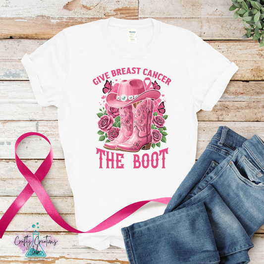 Give Breast Cancer the Boot – Western Awareness Tee