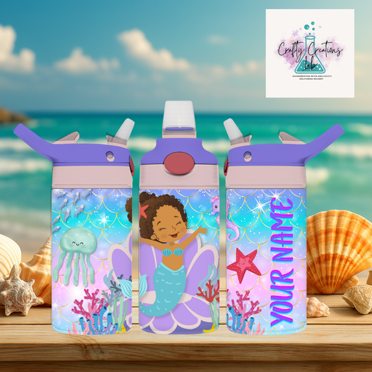 Personalized 12oz Kids Mermaid Stainless Steel Tumbler  Custom Name Cup for Girls