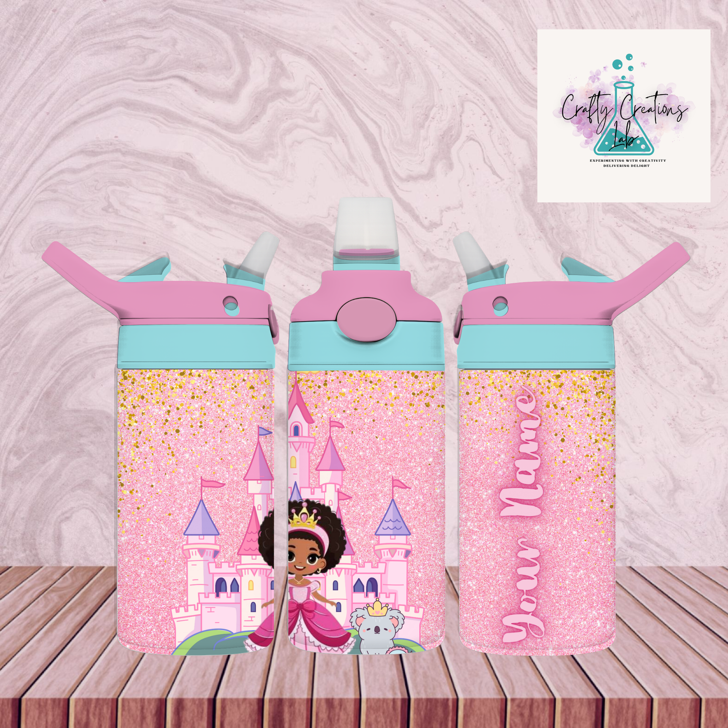 Personalized 12oz Princess Stainless Steel Tumbler for Girls Multiple Royal Designs Available