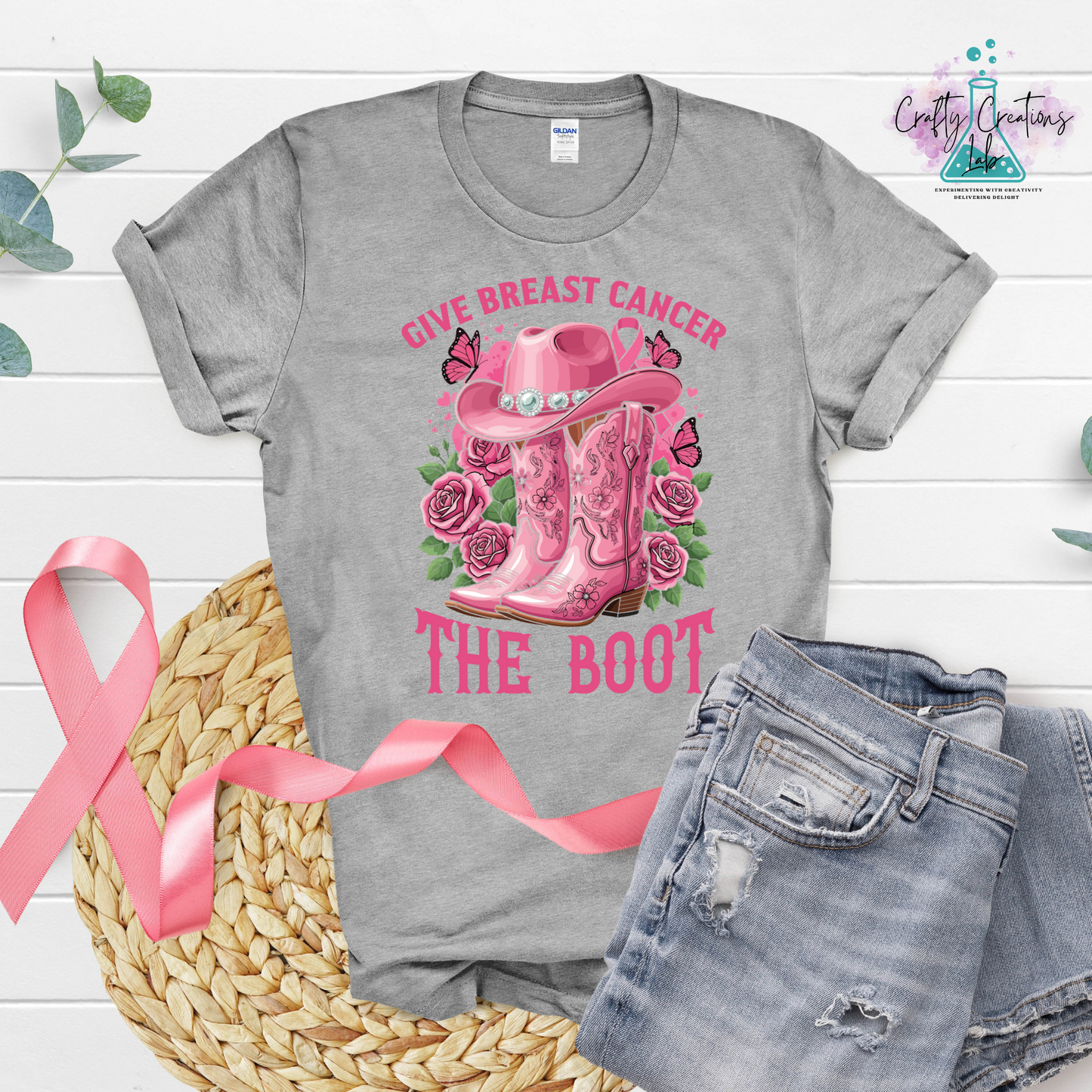 Give Breast Cancer the Boot – Western Awareness Tee