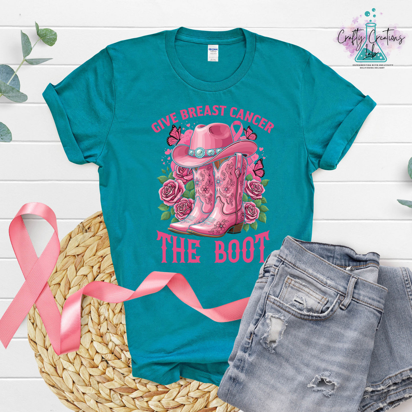 Give Breast Cancer the Boot – Western Awareness Tee