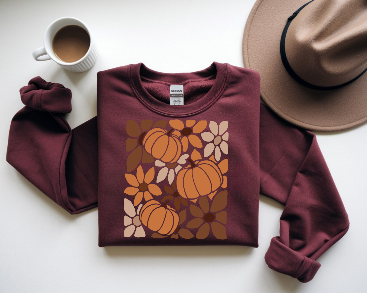 Boho Floral Pumpkin – Fall Sweatshirt