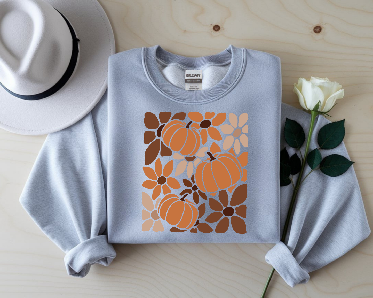 Boho Floral Pumpkin – Fall Sweatshirt