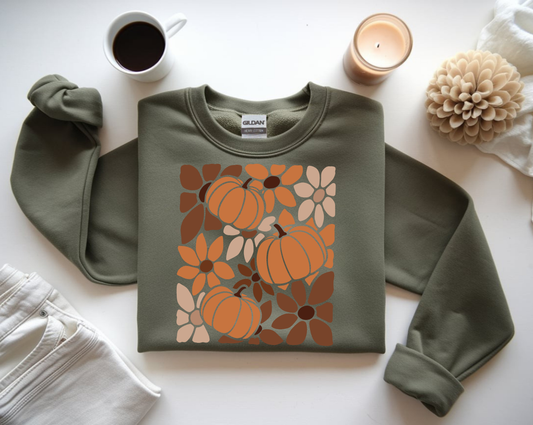 Boho Floral Pumpkin – Fall Sweatshirt