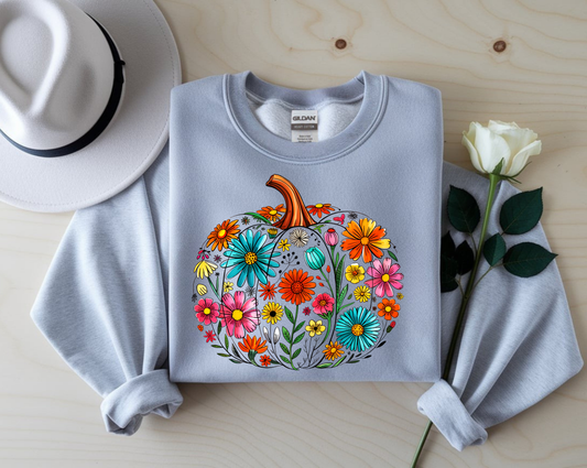 Floral Pumpkin – Colorful Fall Sweatshirt