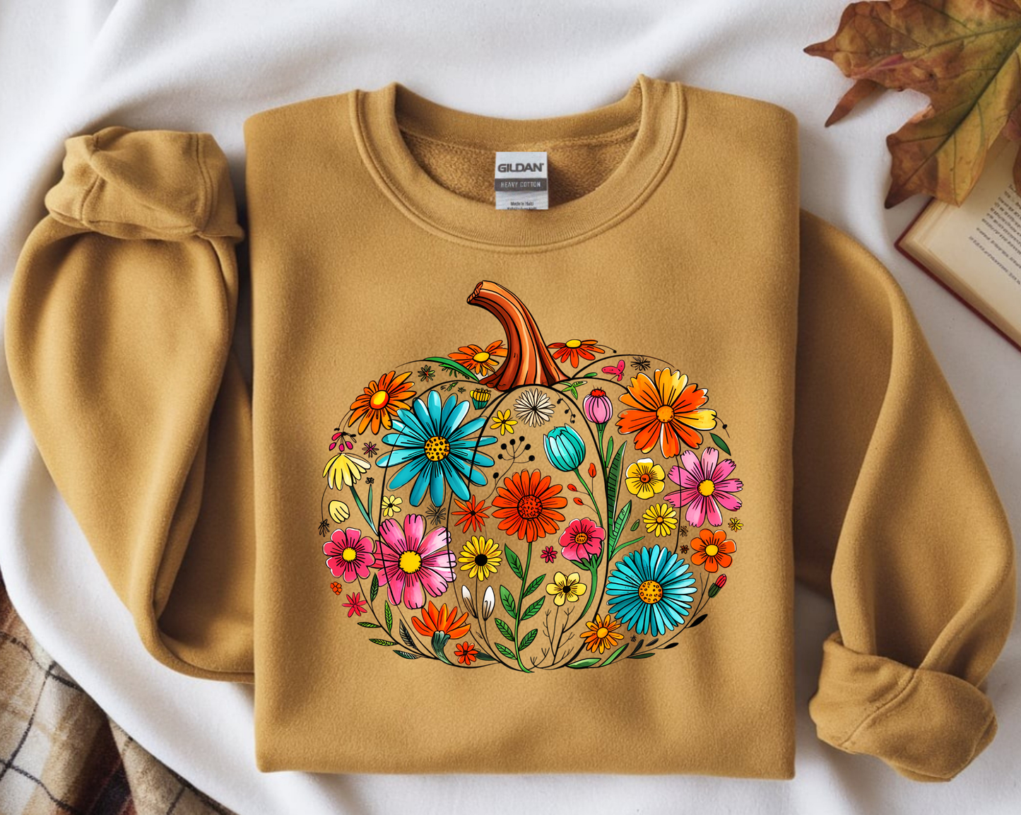 Floral Pumpkin – Colorful Fall Sweatshirt