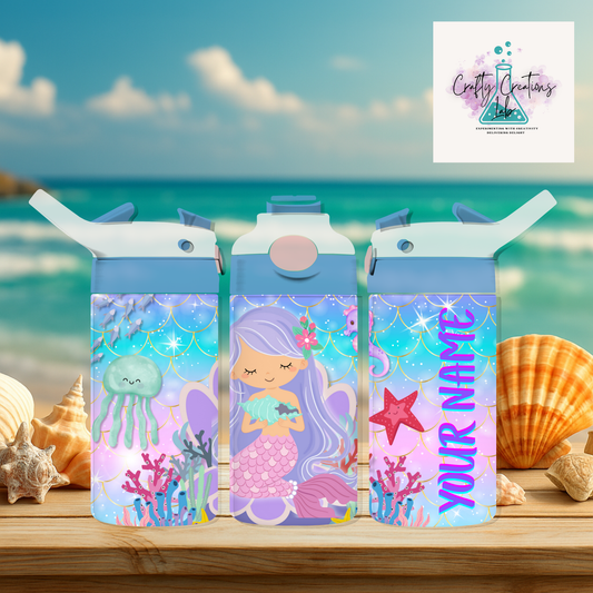 Personalized 12oz Kids Mermaid Stainless Steel Tumbler  Custom Name Cup for Girls