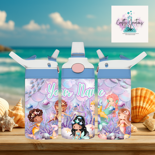 Personalized 12oz Kids Mermaid Stainless Steel Tumbler  Custom Name Cup for Girls