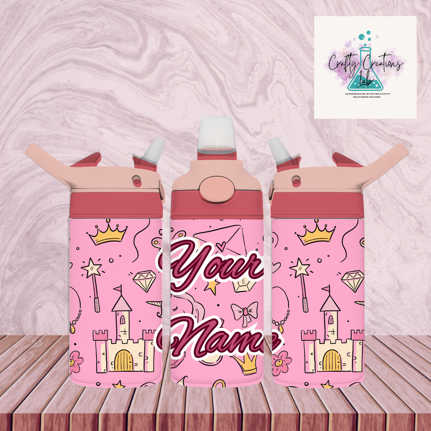Personalized 12oz Princess Stainless Steel Tumbler for Girls Multiple Royal Designs Available