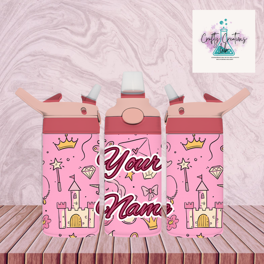 Personalized 12oz Princess Stainless Steel Tumbler for Girls Multiple Royal Designs Available