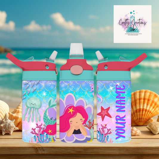 Personalized 12oz Kids Mermaid Stainless Steel Tumbler  Custom Name Cup for Girls
