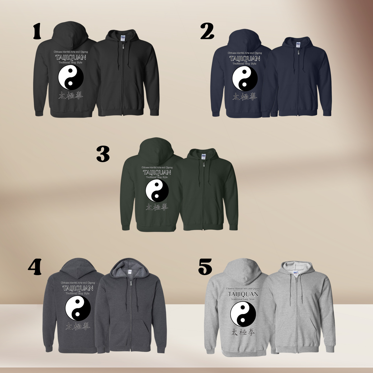 Tai Chi Zip-Up Hooded Sweatshirt