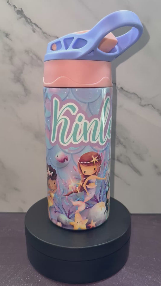 Personalized 12oz Kids Mermaid Stainless Steel Tumbler  Custom Name Cup for Girls